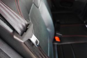 close up seat belt in modern car photo