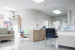 Abstract hospital medical counter interior blur for background photo