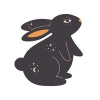 Rabbit with esoteric, mystic, magician elements. Year of the Rabbit. vector