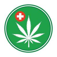 ilustración del logotipo del icono de la hoja de marihuana o cannabis. vector