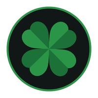 Emblem green leaf clover in a black circle vector