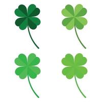 Set of four leaf multicolored clover leaves vector