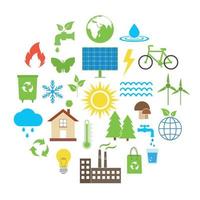 Ecology set of eco technology, renewable energy vector