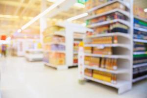 Supermarket interior blur background photo