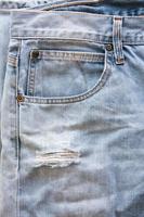 Close up of blue jeans photo