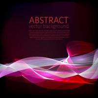 Colorful bright wavy lines on a dark background. Abstract wave backdrop. Easy to edit design template for your artworks. vector