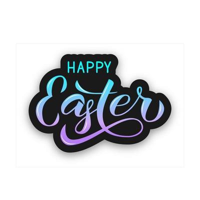 Happy Easter calligraphy hand lettering. Easter celebration typography poster. Spring holidays vector illustration. Easy to edit template for party invitation, greeting card, banner.