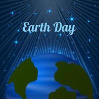 Earth day vector illustration. Globe in space. Easy to use design template.