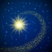 Star explosion in space with sparkling particles. The universe concept. Magic background vector