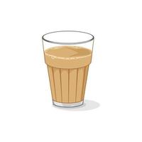 té también conocido chai, ilustración vectorial chaya comida callejera india vector