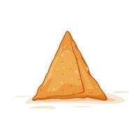 Samosa is a vegetables stuffed deep fried snack very popular in India vector