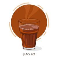 té negro también conocido chai, kattan chaya ilustración vectorial comida callejera india vector