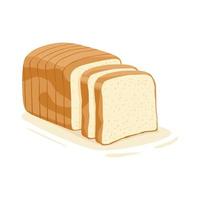 Bread, bakery icon, sliced fresh wheat bread isolated on white background vector