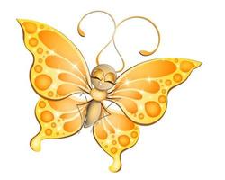 Butterfly yellow shine vector