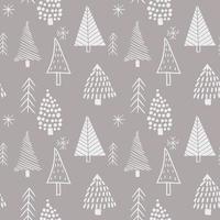 WeSeamless scandinavian style patterns from hand drawn stylized Christmas trees. vector