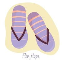 Beach flip flops. A piece for leisure and travel. Casual style. element for your design vector