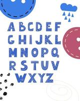WebPoster with the letters of the English alphabet in the style of children's drawing.