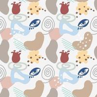 Seamless creative pattern of hand drawn abstract elements. vector