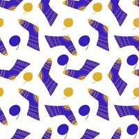 Seamless pattern of cozy knitted socks. vector