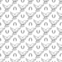 Seamless pattern with a dove and an olive branch. Pigeon a symbol of peace vector