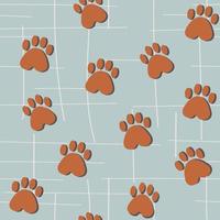 Simple seamless pattern. Animal paw prints. vector