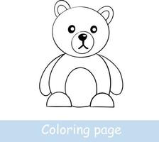 Cute cartoon bear coloring page. Learn to draw animals. Vector line art, hand drawing. Coloring book for children
