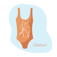 Swimsuit for swimming. A piece for leisure and travel. Casual style. Fashion accessory for women. vector