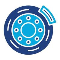 Brake Disc Glyph Two Color Icon vector