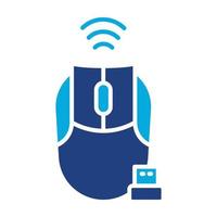 Wireless Mouse Glyph Two Color Icon vector