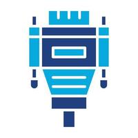 Vga Cable Glyph Two Color Icon vector