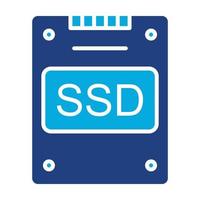 ssd glifo icono de dos colores vector