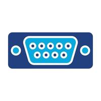 Vga Port Glyph Two Color Icon vector