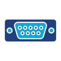 Vga Port Glyph Two Color Icon vector