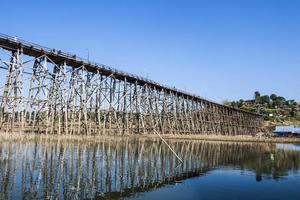 Wooden bridge at Sangkhlaburi, Thailand photo