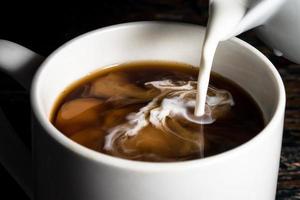 Pouring Cream into Coffee photo