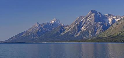 Dramatic Peaks across an Alpine Lake photo