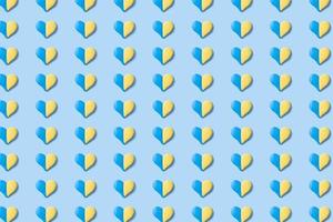 Pattern with heart shape of yellow-blue colors of the Ukrainian flag photo