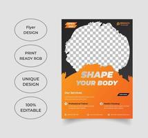 Gym fitness flyer template design vector