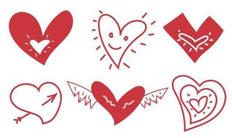 Hearts shaped icon set vector