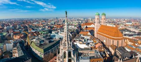 arquitectura panorámica aérea de munich, baviera, alemania. foto