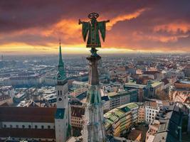 Munich aerial panoramic architecture, Bavaria, Germany. photo