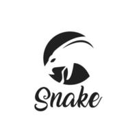 logotipo de cabeza de serpiente sacando la lengua ilustración de diseño de silueta de serpiente peligrosa vector
