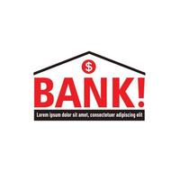 Simple bank building logo, financing symbol, money changer logo, financial services. Vector flat illustration.