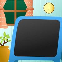blank blackboard for text space in kid room can be used for invitation templates and quotes vector