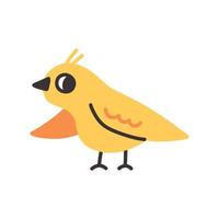 bonito pájaro amarillo dibujado a mano vector