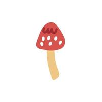 Red fly mushrooms hand drawn vector