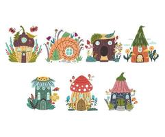 Set vector forest houses