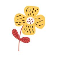 flor amarilla abstracta dibujada a mano vector