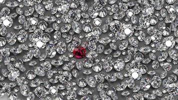 grupo de gemas 3d representadas en diamantes y rubíes foto