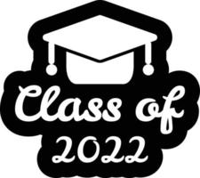 clase de 2022. banner de graduación para la escuela secundaria, graduado universitario. clase de 2022 para felicitar a los jóvenes graduados por su graduación. vector